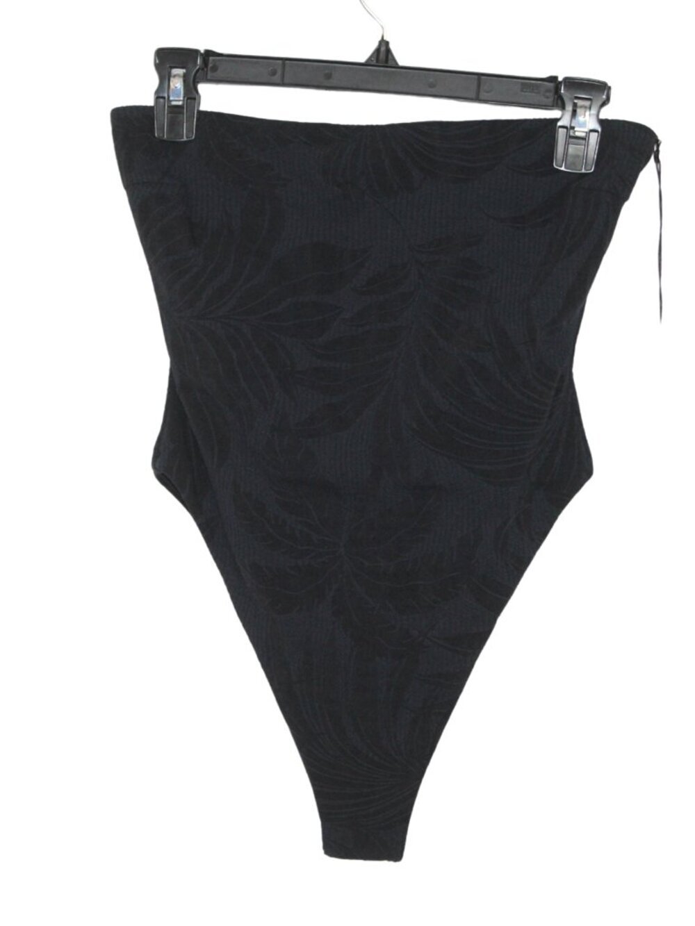 RVCA women's one piece swimsuit size S black texture palm print strapless beach - Picture 4 of 13